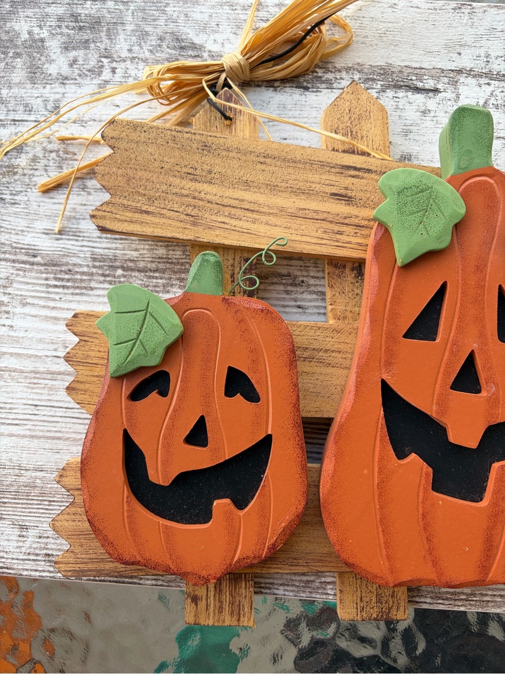 Halloween Wooden Pumpkin Welcome Plaque Hanging - Picture 5 of 6